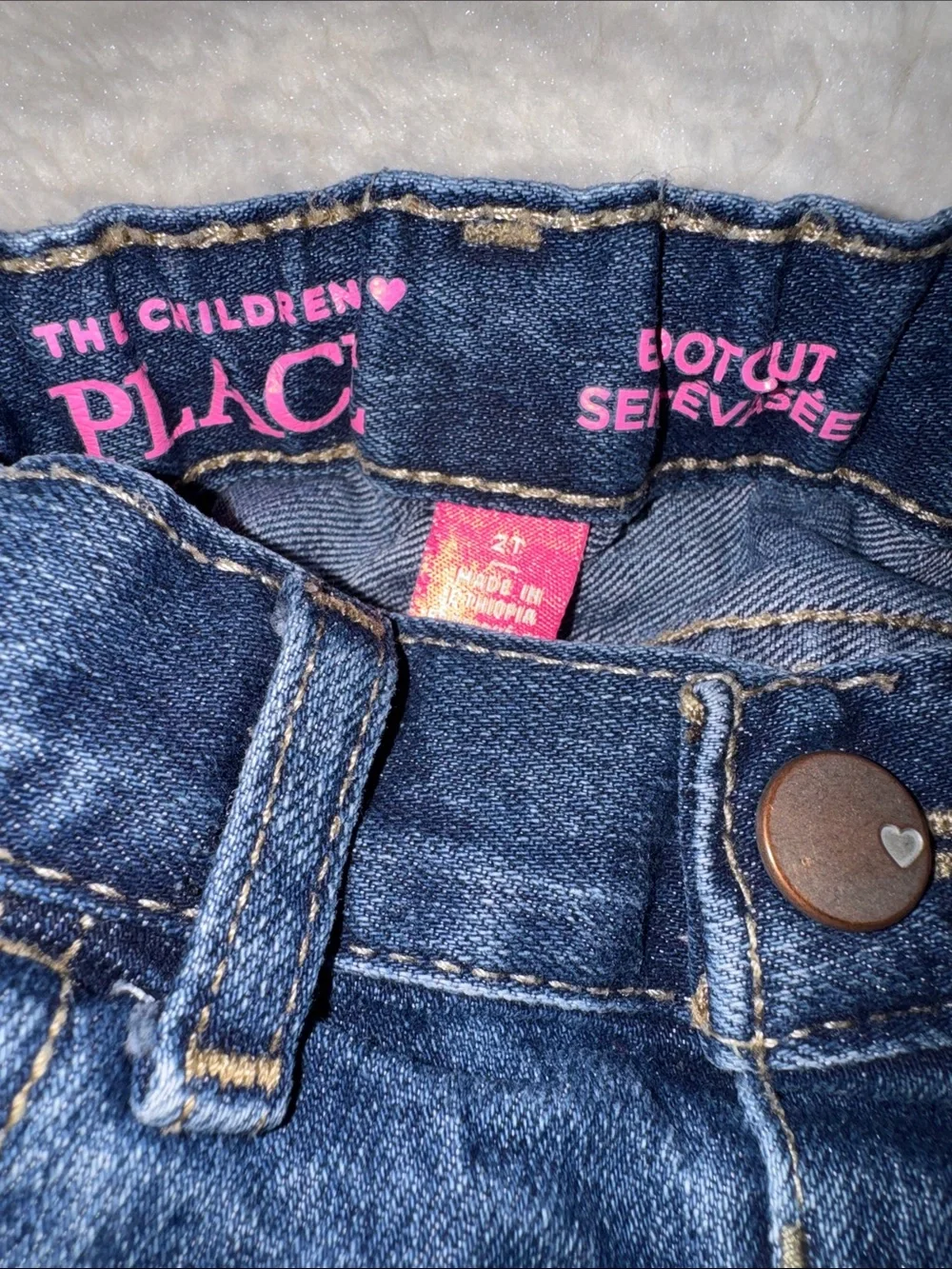 Kids Dark Blue Denim Bootcut Jeans with Adjustable Comfort Waistband